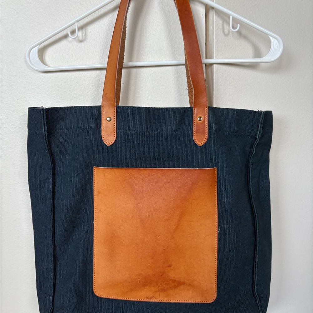 Blue and Tan Tote Bag